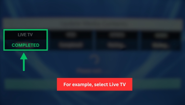 select Live TV to view the channels